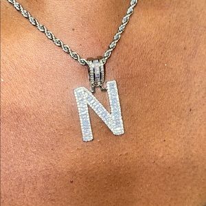Letter N Bling Necklace